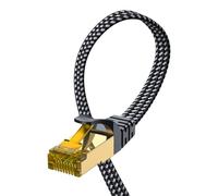 ARISKEEN Cat 8 Ethernet Cable 1M, High-Speed 40Gbps 2000MHz Ethernet Cable Braided Flat Gigabit Rj45 STP Shielded Internet Network Lan Cable Cord for Modem Router PC