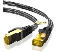 ARISKEEN Cat 8 Ethernet Cable 4M, High-Speed 40Gbps 2000MHz Ethernet Cable Braided Flat Gigabit Rj45 SSTP Shielded Internet Network Lan Cable Cord for Modem Router PC