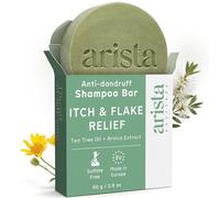 Arista Anti Dandruff Shampoo Bar, Sulfate Free Shampoo Bar, Tea Tree Oil, Neem Leaf Powder & Arnica, Antibacterial & Anti Dandruff Shampoo Women & Men, Vegan Shampoo Bar (80 g)