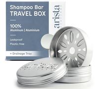 Arista Shampoo Bar Holder, Aluminium Travel Soap Case with Lid & Draining Layer, Leakproof, Shatterproof, Compact & Portable for Camping, Gym or Bathroom