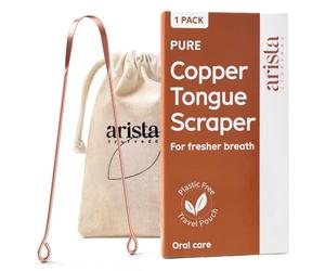 Arista Tongue Scraper 1 Pack, Tongue Cleaner for Adults, Copper Tongue Scraper, Bad Breath Treatment for Adults, Ayurveda Products, Oral Care Product