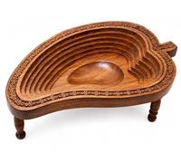 Aristha Global Handcrafted Mango Shape Foldable Wooden Fruit Basket | Multipurpose Collapsible Serving Tray for Fruits, Snacks & Home Décor