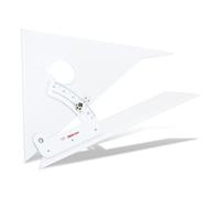 Aristo 12-Inch Folding Square - Transparent Plexiglas with Facets - 30 cm Cathetus - Single Piece Construction