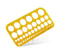 Aristo AH5033 Circle Template 1-36 mm (45 Circles, Diameter 1 to 36 mm, Ink Nubs, Dimensionally Stable Plastic) Orange/Transparent