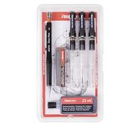 Aristo AH64310 mg1 Pro Ink Fountain Pen College Set 6 Pieces (3 Ink Fillers mg1 Pro, Line Widths 0.25/0.5/0.7 mm, Geo-Pen Fine Lead Pencil 0.5 mm with 12 Refills, Drawing Ink Black)