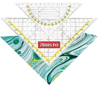 Aristo AR18102B Set 3-in-1 - TZ Triangle AR1650/2 & Set Square AR1552 with Geocover Protective Case (Triangles with Ink Nubs, Geocover with Holes and Magnetic Closure) Mystic Green