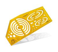 Aristo AR5085 Stencil Axonograph Dimetric (Drawing Spatial Representations in Dimetric Perspective, PET Plastic) Orange/Transparent
