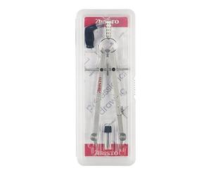 Aristo AR55425 Professional Compass with Adaptor (2 Joints, Maximum Diameter of Drawing Circles 265 mm, Includes Compass Replacement Leads) Silver