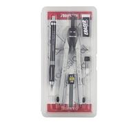 Aristo AR80064 College Quick Adjusting Compass Set 5 Pieces (Compass with 2 Joints, Mechanical Pencil Including Refills 0.5 mm, Eraser, Replacement Compass Leads and Compass Needle) Silver-Wine Red