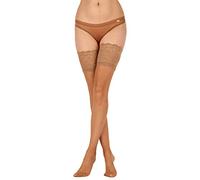 Aristoc Women's 10 Denier Sensuous Lace Top Hold Ups - Nude | Size: Large Aristoc Nude L