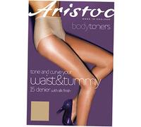 Aristoc Tone & Curve 15 Denier Silk Body Toner Tights (S/M (34"-40" Hip), Nude)