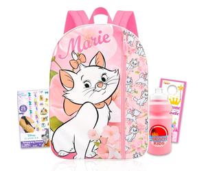 Aristocats Backpack for School Set - Bundle with 16" Disney Cats Backpack, Water Bottle, Tattoos, More | Aristocats Marie School Bag for Girls, Kids