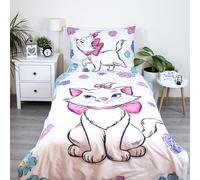 Aristocats Duvet Cover Single + Euro Size Pillowcase Marie Flowers Reversible