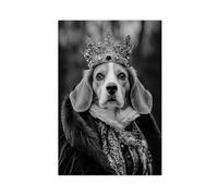 Aristocratic Beagle Australian Shephard Mix, Dog Portrait, Vintage Animal Quirky Animals, Funnyt, Canvas Poster Wall Art Decor Print Picture Paintings for Living Room Bedroom Decoration 16x24inch(40x6