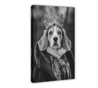 Aristocratic Beagle Australian Shephard Mix, Dog Portrait, Vintage Animal Quirky Animals, Funnyt, Poster for Room Aesthetics Canvas Wall Art Poster And Print 20x30inch(50x75cm)