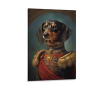 Aristocratic Dachshund Poster Funny Dog Wall Art Renaissance Dog Portrait Poster Quirky Animal Art Home Poster Posters For Bedroom Canvas Poster Bedroom Decor Landscape Office Room Decor Gift 08x12inc