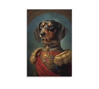 Aristocratic Dachshund Poster Funny Dog Wall Art Renaissance Dog Portrait Poster Quirky Animal Art Home Poster Posters For Bedroom Canvas Poster Wall Art Decor Print Picture Paintings for Living Room