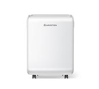 Ariston DEOS EVO 12 Dehumidifier, 12L/Day, Ultra-Quiet 35dB, Dryer Mode with 3 Fan Speeds, Intelligent Humidity Control, for Rooms up to 35m², Portable, UK Plug, White, Italian Design