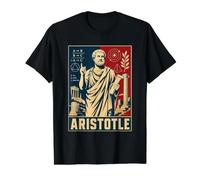 Aristotle Classical Greek Philosopher Logic Symbol Value Graphic T-Shirt, Men, Black, XL
