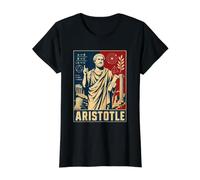 Aristotle Classical Greek Philosopher Logic Symbol Value Graphic T-Shirt, Women, Black, XL