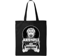 Aristotle is My Homeboy Greek Philosopher Natural Ecological Cotton Tote Bag Black