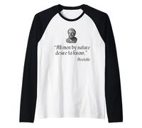 Aristotle Quote All Men by Nature Desire to Know Philosophy Raglan Baseball Tee