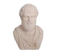 Aristotle sculpture ancient Greek philosopher museum reproduction bust Grey color