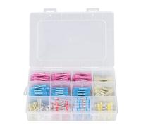 Arithmetix 250PCS Solder Seal Heat Shrink Wire Connectors Insulated Marine Cable Terminals Tinned Copper Butt Splice Sleeves in Red Yellow Blue White Silver for Boat Automotive Cables