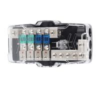 Arithmetix Car Audio Stereo Fuse Box 4 Way Power Distribution Block Holder with LED Light Indicator 2 x 0/4GA Input 4 x 4/8GA Output 12V 24V DC for Boat RV SUV ATV UTV Marine
