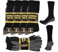 ARITRADERSLTD 25 Pairs Men's Big Foot Work Socks UK Size 11-14 Pack of Long Boot Full Cushion Force Performance With Reinforced Heel & Toe For All Seasons Black