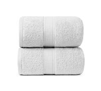 Ariv Premium Jumbo Bath Towels Pack of 2, Beach Towel, Extra-Large 35" X 70" Bath Sheets, 100% Cotton, Super Soft, Highly Absorbent, Quick Dry, Durable, Great Value & Quality, Bathroom - White