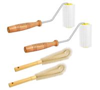 Arivend 4 Pcs Honey Extractor Uncapping Needle Roller Tool with Wood Handle for Beekeeper, Honey Extractor Spinner Easy Install Easy to Use