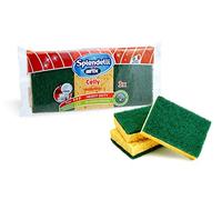ARIX 3 Sponges with Vegetable Cellulose for Stubborn Dirt, Maxi Absorbency Kitchen Sponges from Splendelli Line, Sponge with Strong Abrasive Fibre, 3 Pieces - Made in Italy