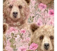 ARiXIaNg Bear Flower Removable Peel and Stick Wallpaper 17.3"x78.7" Kawaii Animals for Drawers Furniture Makeovers Easy to Install Wall Paper Decor Wall Mural Paper