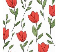 ARiXIaNg Cartoon Tulips Removable Peel and Stick Wallpaper 17.3"x118" Kawaii Flowers for Drawers Furniture Makeovers Easy to Install Wall Paper Decor Wall Mural Paper