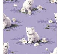 ARiXIaNg Cute Cat Removable Peel and Stick Wallpaper 17.3"x197" Purple for Drawers Furniture Makeovers Easy to Install Wall Paper Decor Wall Mural Paper