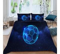 ARiXIaNg Football Duvet Cover King Size 3D Sports Bedding Set with 2 Pillowcases Soft Microfiber Quilt Cover 3PCs with Zipper Closure Easy Care for Kids Boys Girls Teens