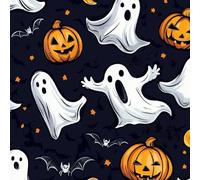 ARiXIaNg Halloween Removable Peel and Stick Wallpaper 17.3"x393" Pumpkin Ghost for Drawers Furniture Makeovers Easy to Install Wall Paper Decor Wall Mural Paper