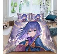 ARiXIaNg Japanese Manga Duvet Cover King Size 3D Anime Girl Bedding Set with 2 Pillowcases Soft Microfiber Quilt Cover 3PCs with Zipper Closure Easy Care for Kids Boys Girls Teens