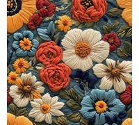 ARiXIaNg Peel and Stick Wallpaper 17.3"x118" Embroidered Flowers Self Adhesive Wallpaper Retro Contact Paper Shelf Liner for Cabinets for Bedroom Bathroom Renter Friendly