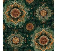 ARiXIaNg Peel and Stick Wallpaper 17.3"x118" Green Flowers Self Adhesive Wallpaper Bohemia Contact Paper Shelf Liner for Cabinets for Bedroom Bathroom Renter Friendly