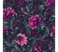 ARiXIaNg Peel and Stick Wallpaper 17.3"x118" Purple Flowers Self Adhesive Wallpaper Retro Contact Paper Shelf Liner for Cabinets for Bedroom Bathroom Renter Friendly