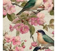 ARiXIaNg Peel and Stick Wallpaper 17.3"x197" Flowers and Birds Self Adhesive Wallpaper Retro Contact Paper Shelf Liner for Cabinets for Bedroom Bathroom Renter Friendly