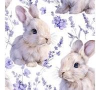 ARiXIaNg Peel and Stick Wallpaper 17.3"x197" Lavender Rabbit Self Adhesive Wallpaper Kawaii Contact Paper Shelf Liner for Cabinets for Bedroom Bathroom Renter Friendly