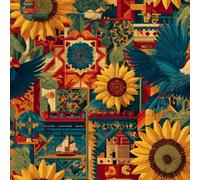 ARiXIaNg Peel and Stick Wallpaper 17.3"x197" Sunflower Bird Self Adhesive Wallpaper Retro Contact Paper Shelf Liner for Cabinets for Bedroom Bathroom Renter Friendly