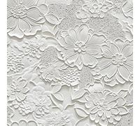 ARiXIaNg Peel and Stick Wallpaper 17.3"x197" White Pattern Self Adhesive Wallpaper Relief Contact Paper Shelf Liner for Cabinets for Bedroom Bathroom Renter Friendly