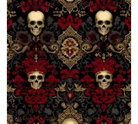 ARiXIaNg Peel and Stick Wallpaper 17.3"x236" Retro Skull Self Adhesive Wallpaper Red Terror Contact Paper Shelf Liner for Cabinets for Bedroom Bathroom Renter Friendly