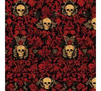 ARiXIaNg Peel and Stick Wallpaper 17.3"x236" Retro Skull Self Adhesive Wallpaper Red Terror Contact Paper Shelf Liner for Cabinets for Bedroom Bathroom Renter Friendly