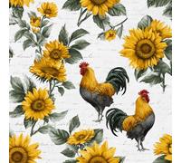 ARiXIaNg Peel and Stick Wallpaper 17.3"x236" Sunflower Self Adhesive Wallpaper Chicken Retro Contact Paper Shelf Liner for Cabinets for Bedroom Bathroom Renter Friendly