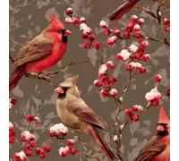 ARiXIaNg Peel and Stick Wallpaper 17.3"x393" Red Flowers and Birds Self Adhesive Wallpaper Retro Contact Paper Shelf Liner for Cabinets for Bedroom Bathroom Renter Friendly